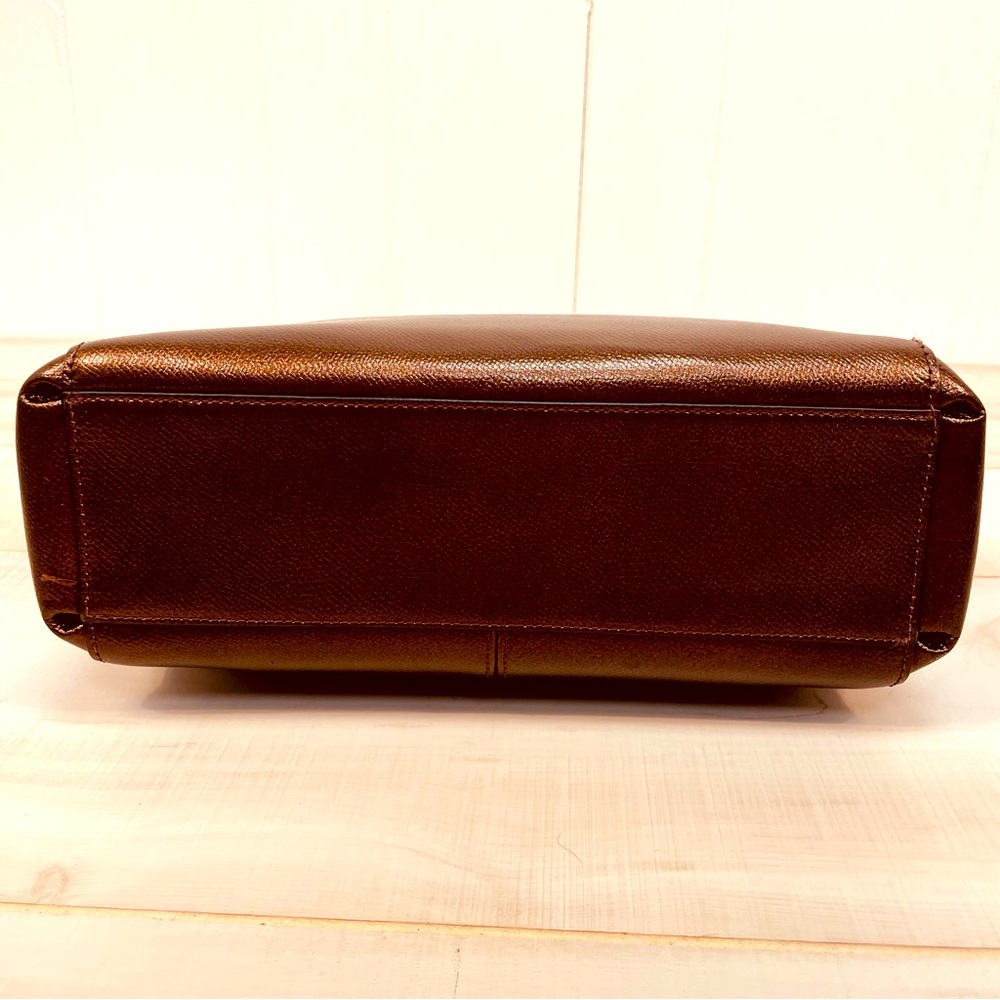 Coach Etta Bronze Caryall Shoulder Crossbody Bag Brown Saffiano Leather - Picture 4 of 7